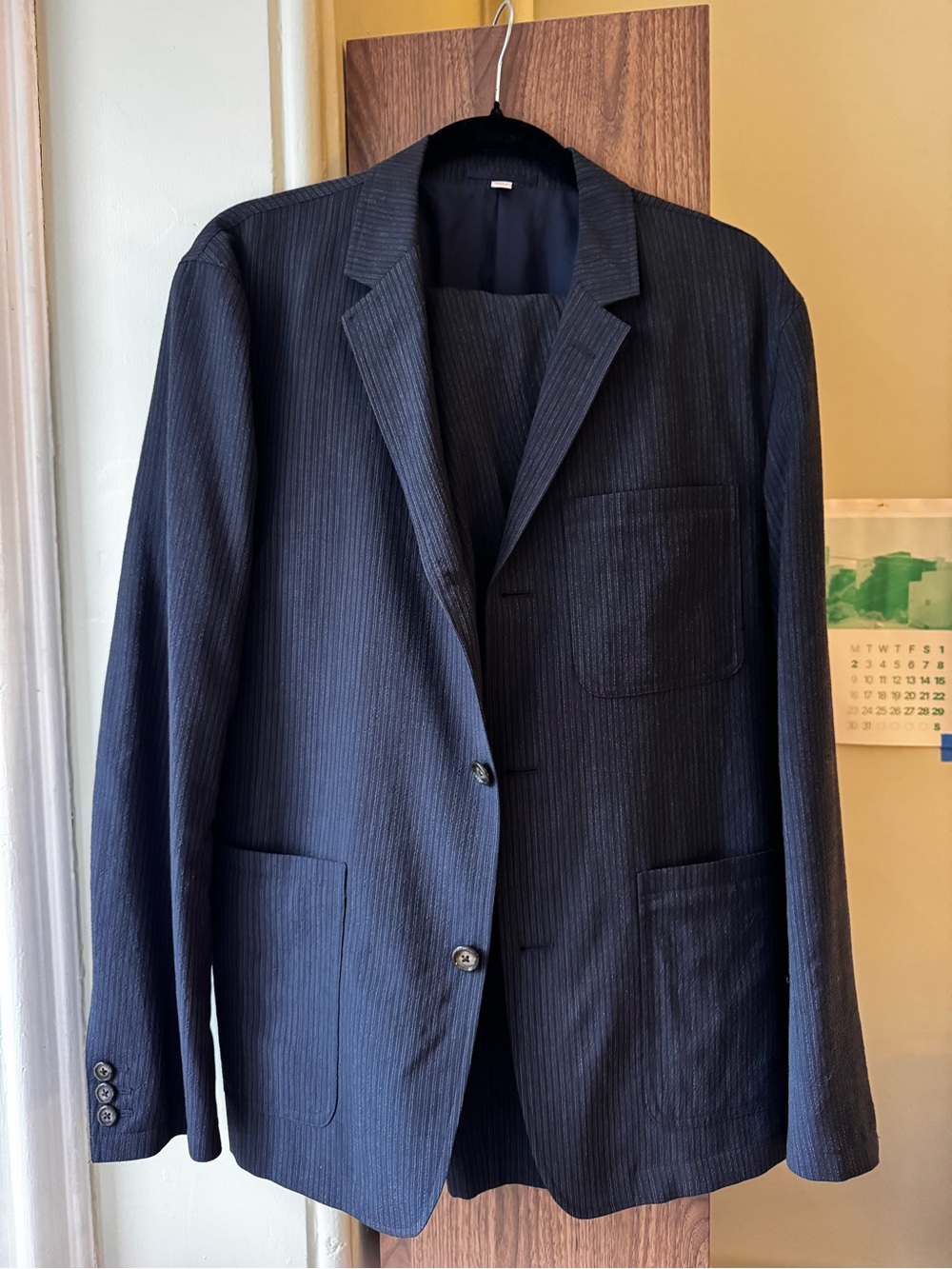 J. Crew Navy Pinstripe Blazer - Dark Blue Tailored Jacket